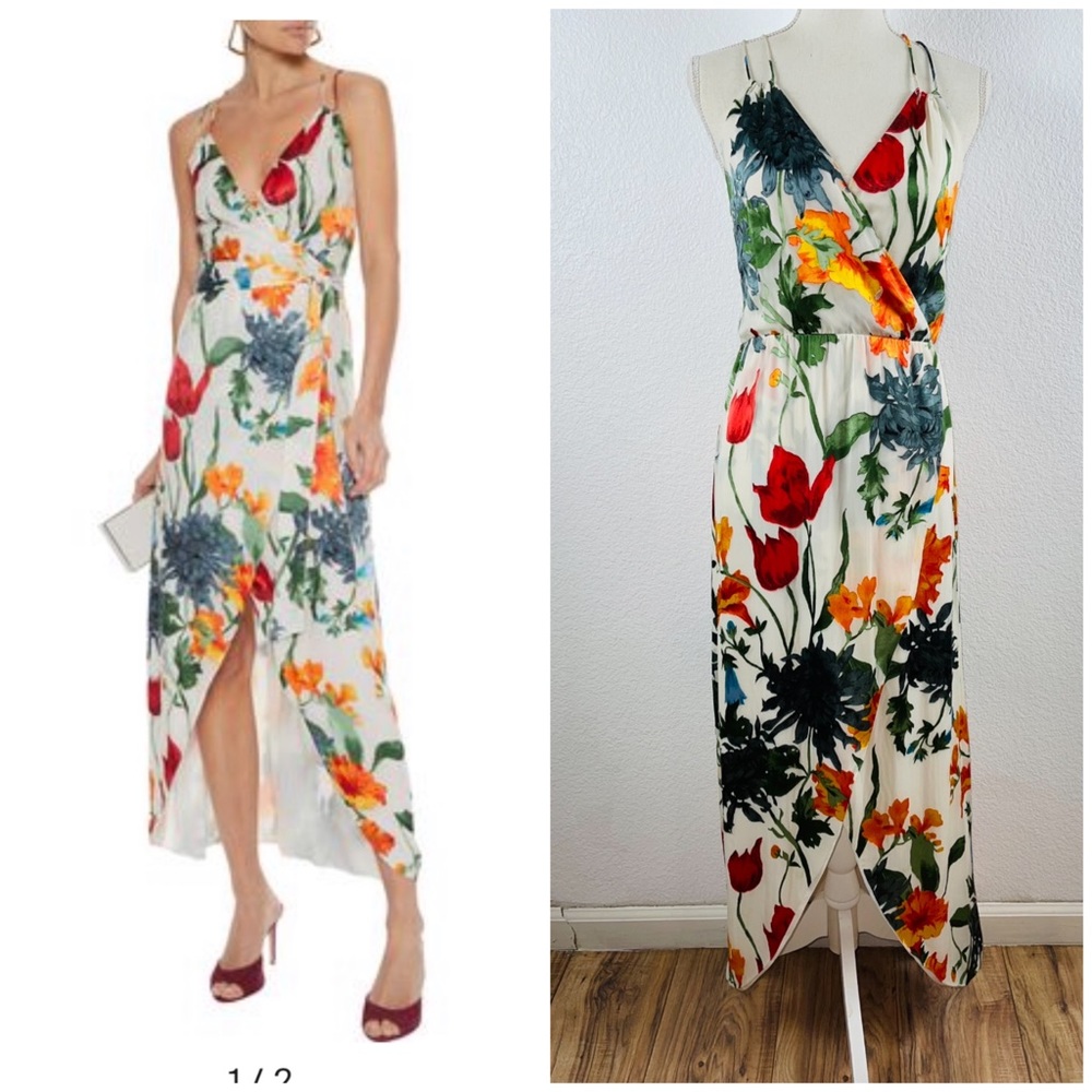 Alice + Olivia Susana wrap-effect chiffon Dress, 4